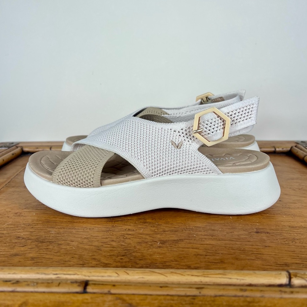 NEW Vivaia AdaptAll Kara Women’s Slingback Sport Sandals Size 38.5 Ivory Nude